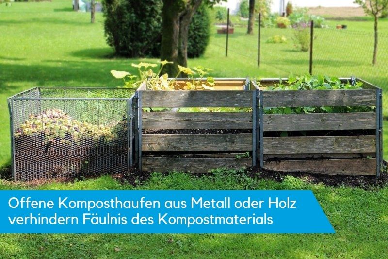 Offene Komposter aus Holz oder Metall